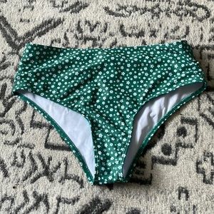 Green floral bikini bottoms